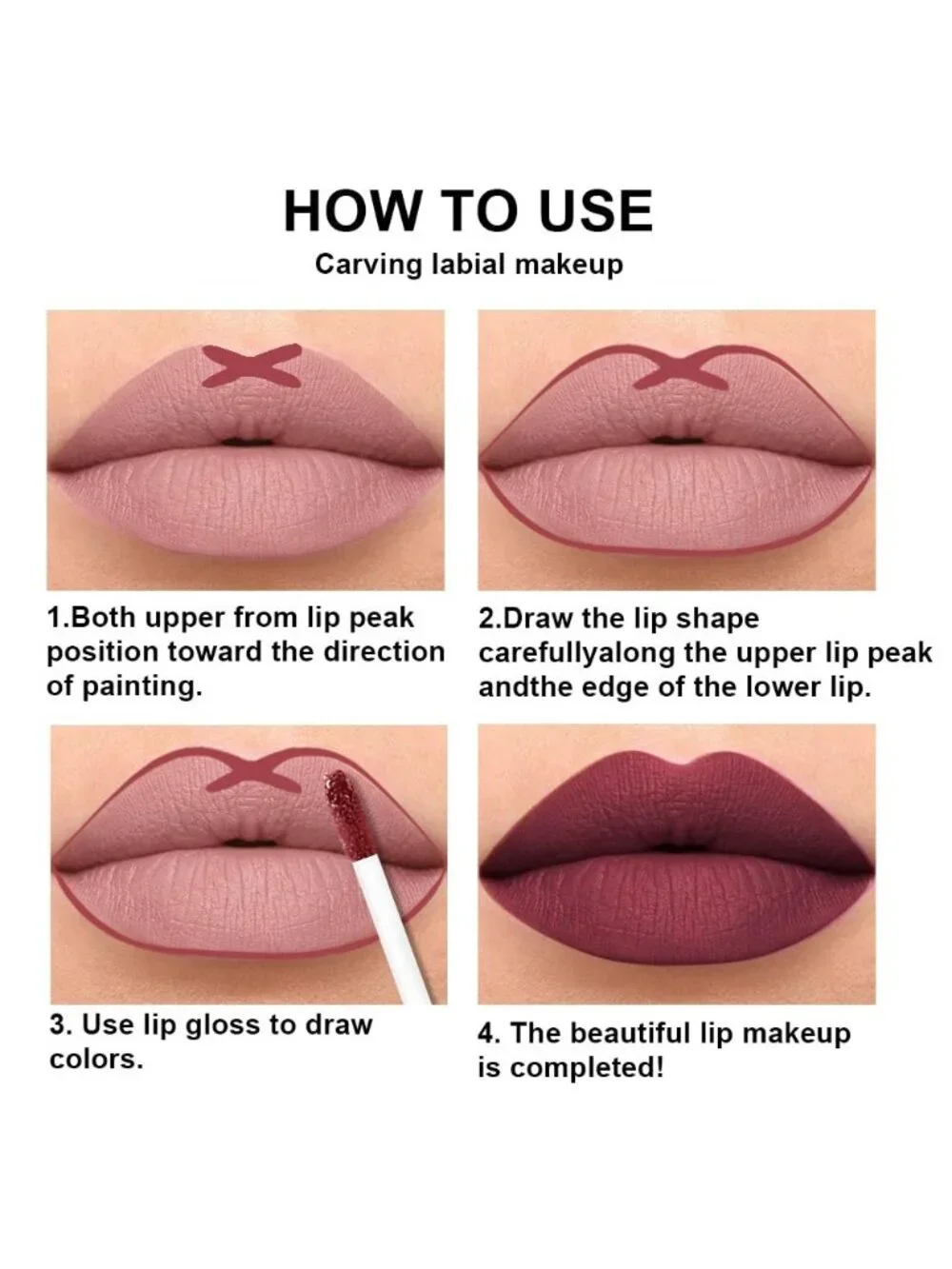 DNM 64# Vivid Red 2Pcs 24H Long-Lasting Matte Liquid Lipstick and Lip Liner Set